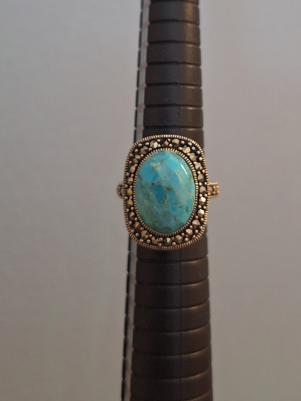 Southwestern Turquoise Oval Statement Ring - Women Jewelry